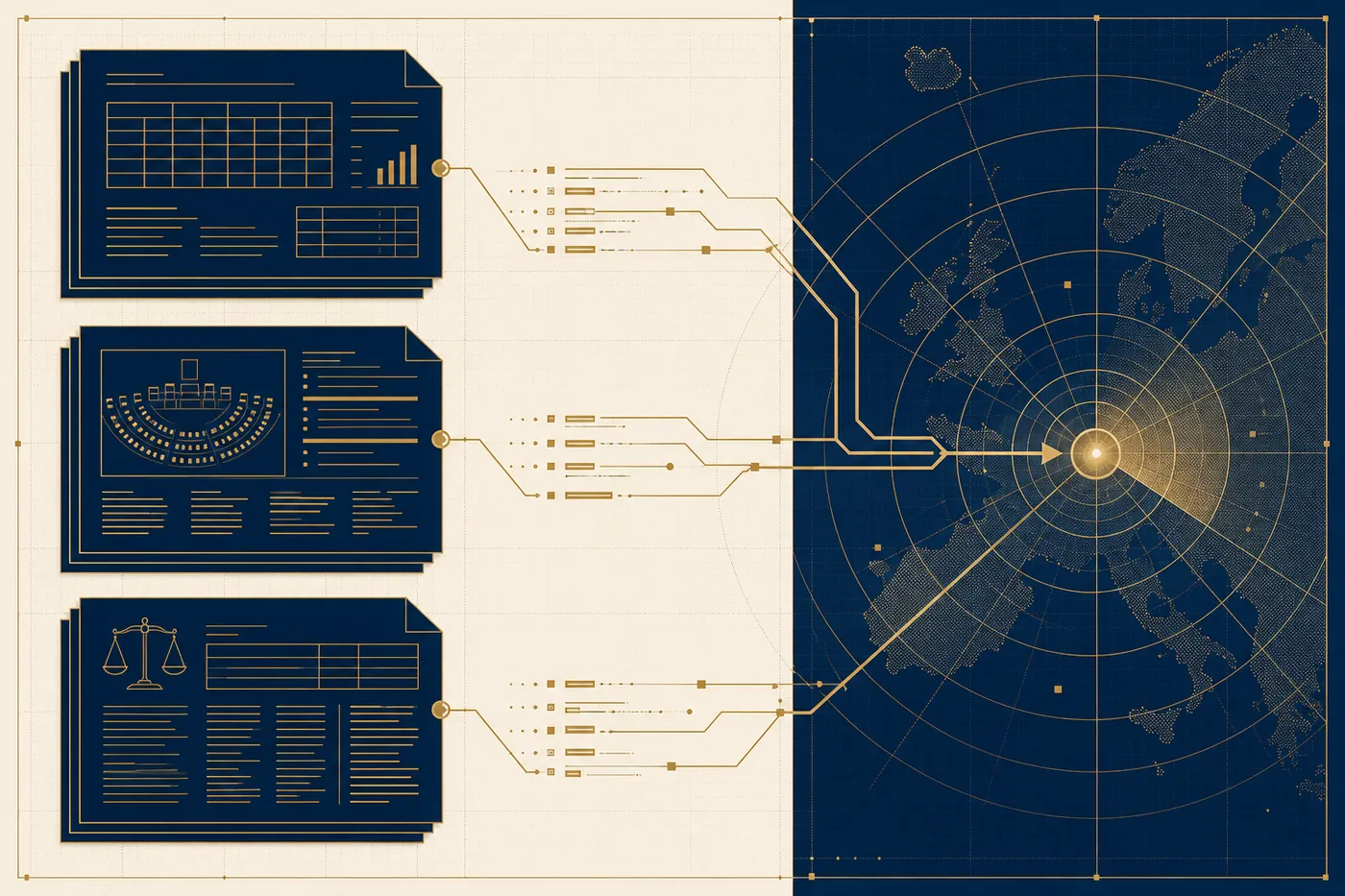 Official documents converging into a single radar signal